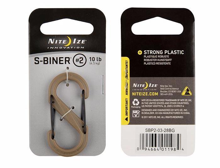 Nite Ize S-Biner Size-4 Dual Carabiner, Strong Plastic, Coyote