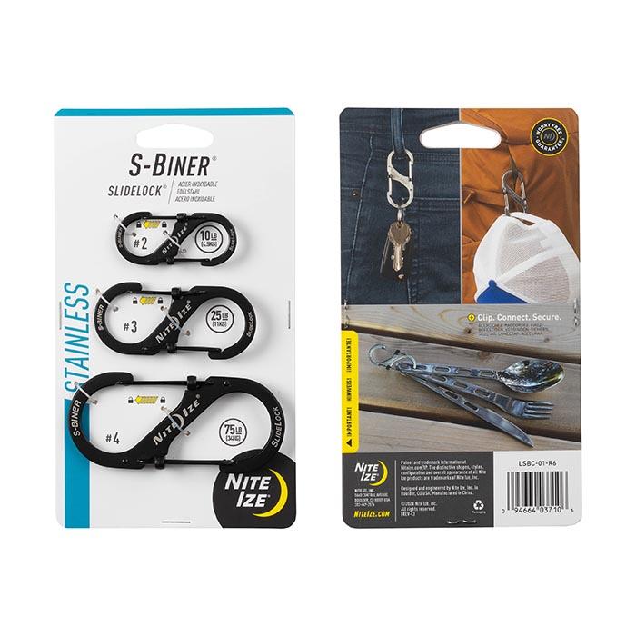 Supplies - EDC - Keychains - Nite Ize S-Biner SlideLock Stainless Steel Combo 3-Pack