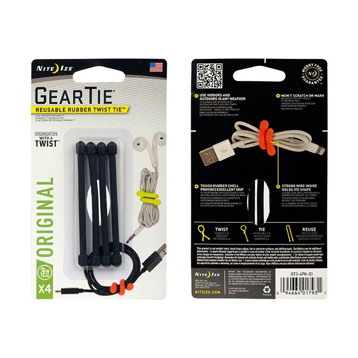 nite ize gear Nite Ize 3" Gear Tie 4 Pack