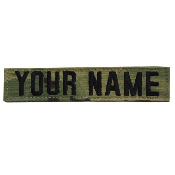 Army Name Tape: Individual Name - Embroidered on OCP with Hook Closure
