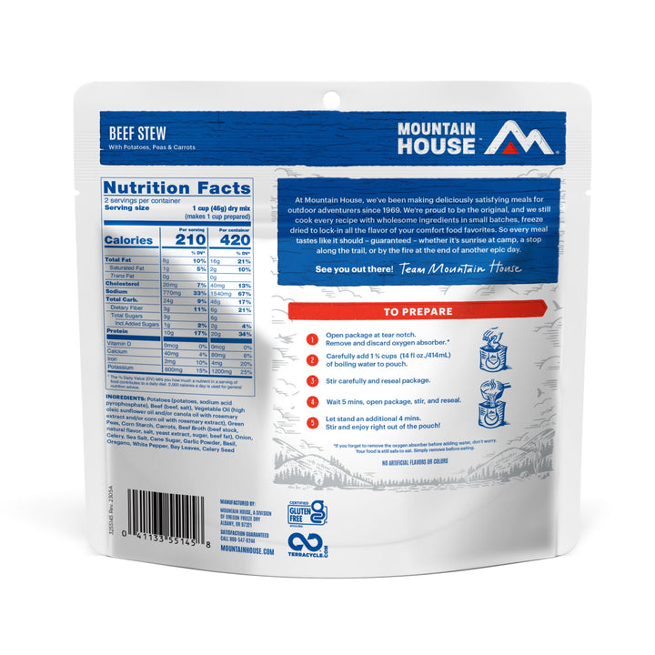 Mountain House Beef Stew 2-Serving Pouch