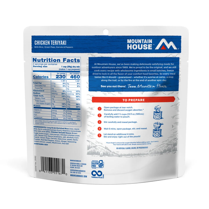 Mountain House Chicken Teriyaki with Rice 2-Serving Pouch