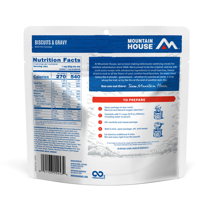 Mountain House Biscuits & Gravy 2-Serving Pouch