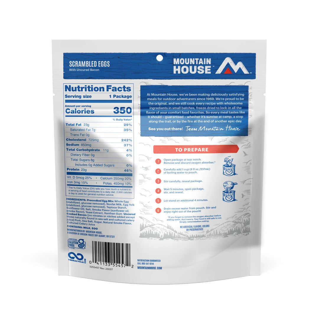 Mountain House Scrambled Eggs with Bacon 2-Serving Pouch