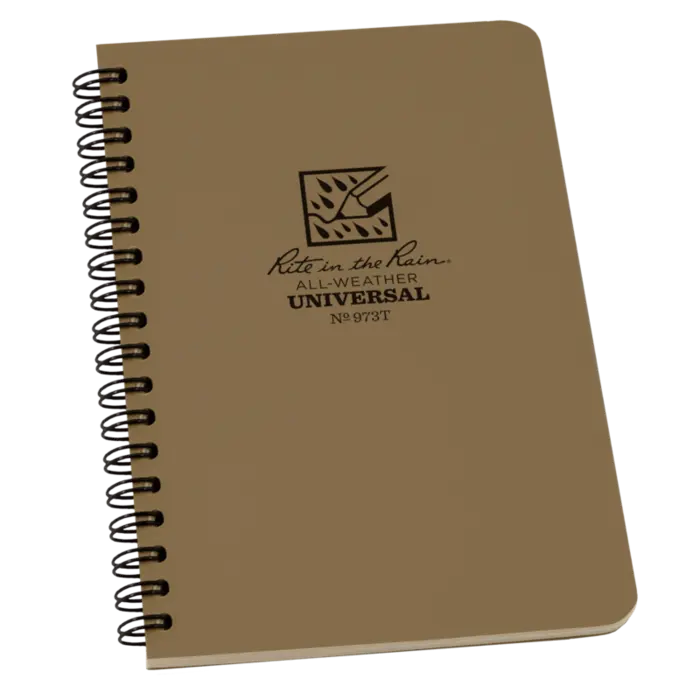 Rite in the Rain 973T-KIT Side Spiral 4.625 x 7" Notebook Kit - Tan