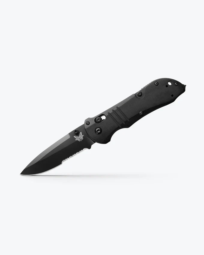 Benchmade 917SBK Tactical Triage Serrated Folding Knife - Black G10