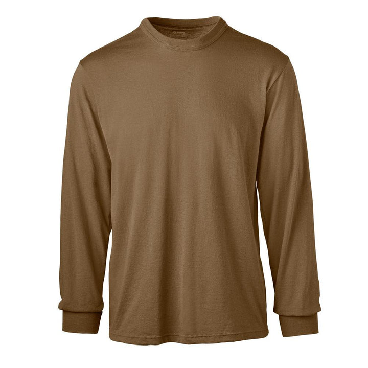 Soffe Military US Navy 100% Cotton Long Sleeve Shirt - Coyote Brown