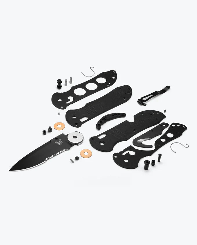 Benchmade 917SBK Tactical Triage Serrated Folding Knife - Black G10