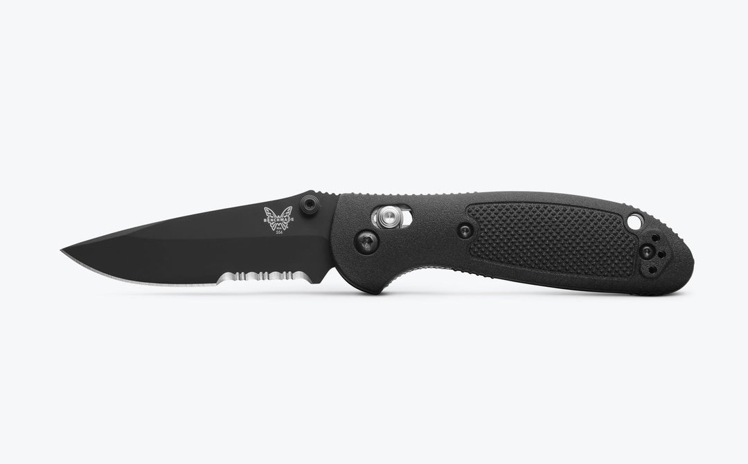 Benchmade 556SBK-S30V Mini Griptilian Drop-Point Folding Knife - Black Grivory