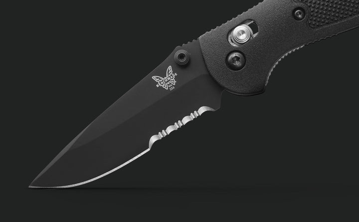 Benchmade 556SBK-S30V Mini Griptilian Drop-Point Folding Knife - Black Grivory