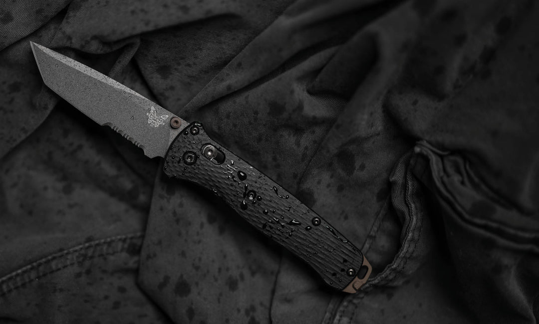 Benchmade 537SGY-03 Bailout Tanto Folding Knife - Black Aluminum