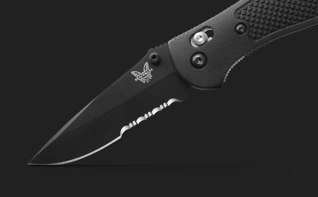Benchmade 551SBK-S30V Griptilian Drop-Point Folding Knife - Black Grivory