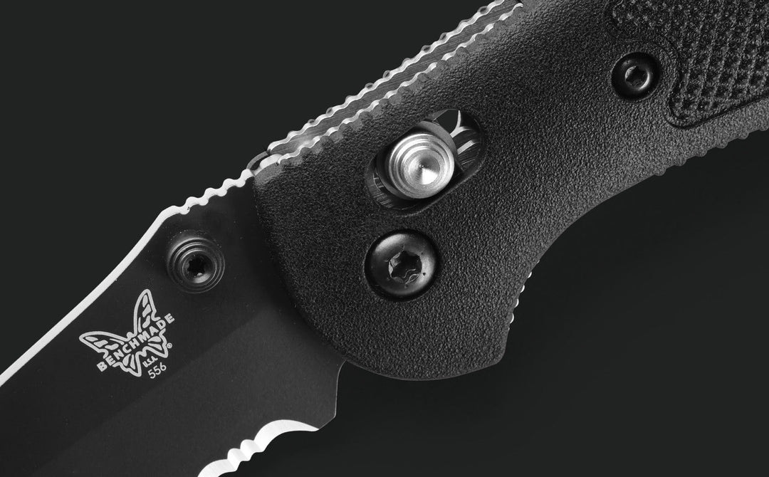 Benchmade 556SBK-S30V Mini Griptilian Drop-Point Folding Knife - Black Grivory