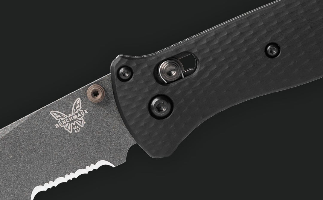 Benchmade 537SGY-03 Bailout Tanto Folding Knife - Black Aluminum