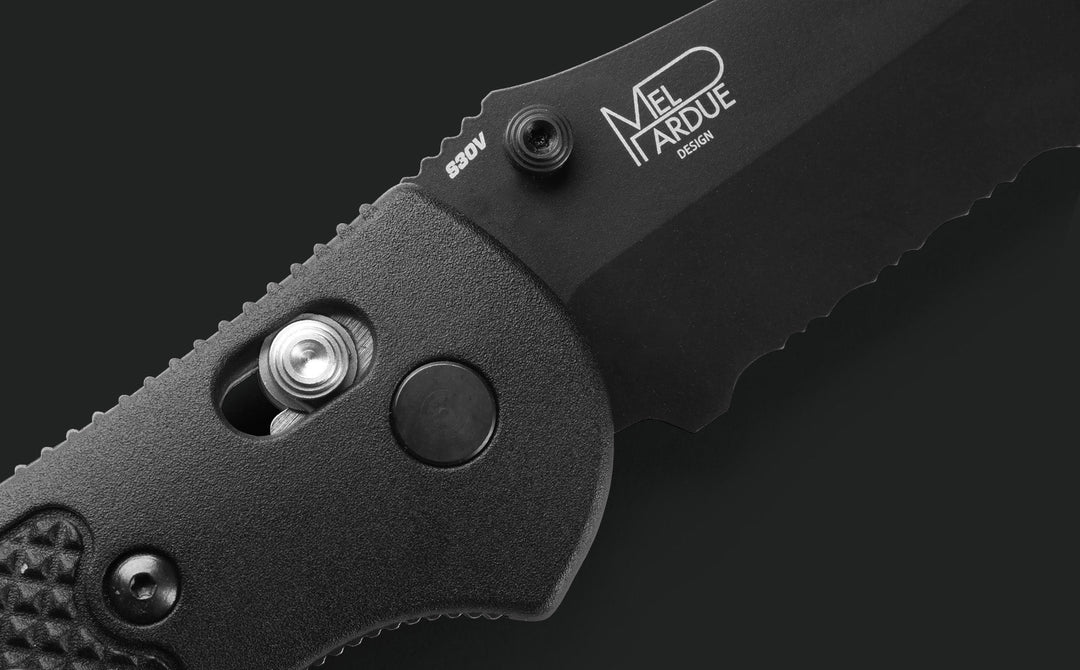 Benchmade 551SBK-S30V Griptilian Drop-Point Folding Knife - Black Grivory