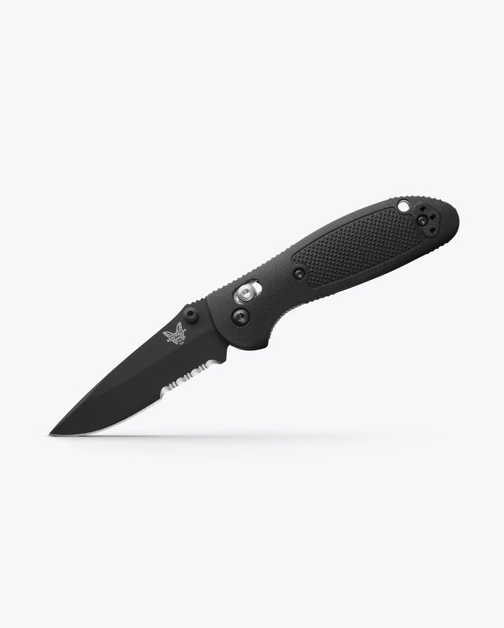 Benchmade 556SBK-S30V Mini Griptilian Drop-Point Folding Knife - Black Grivory
