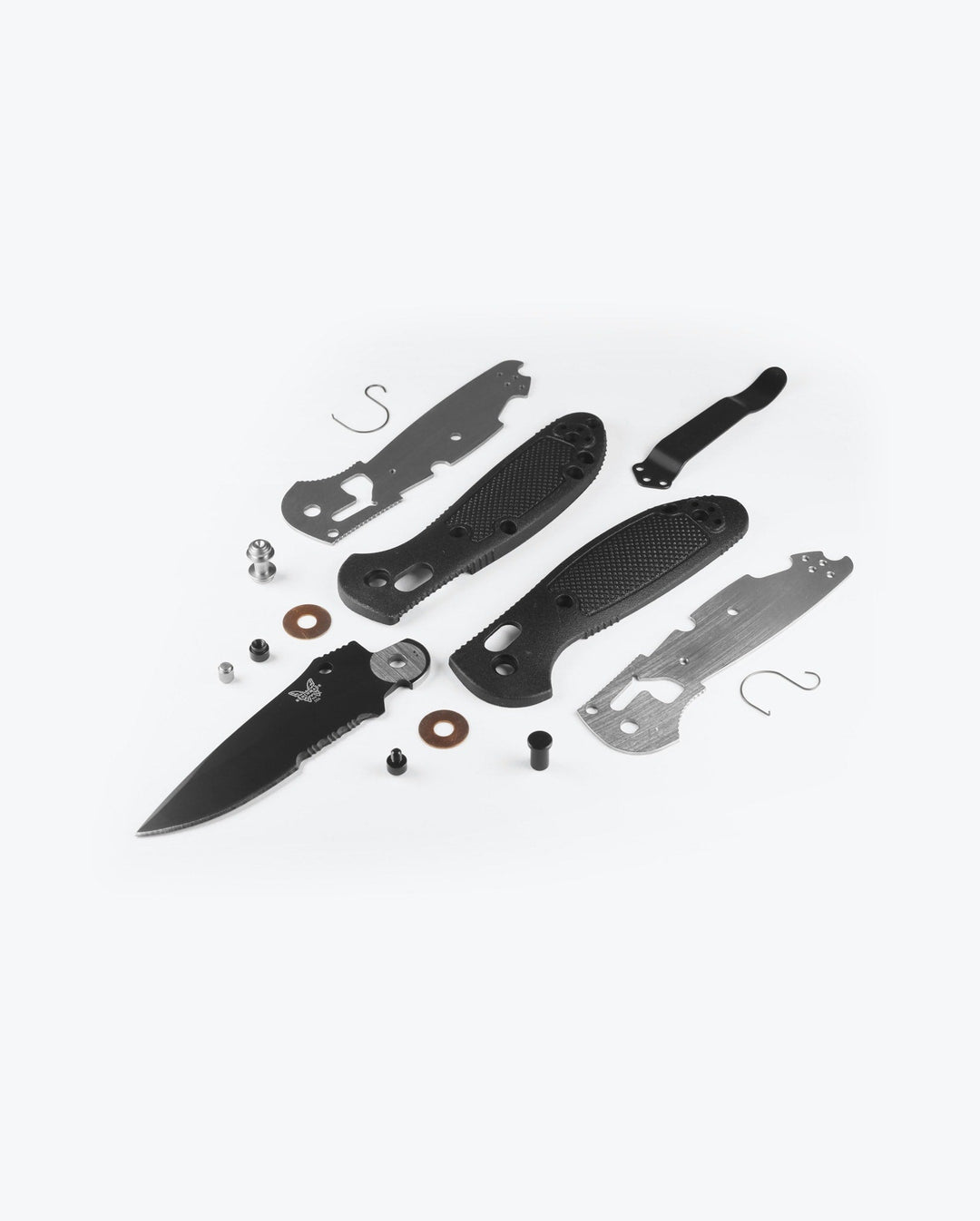 Benchmade 556SBK-S30V Mini Griptilian Drop-Point Folding Knife - Black Grivory