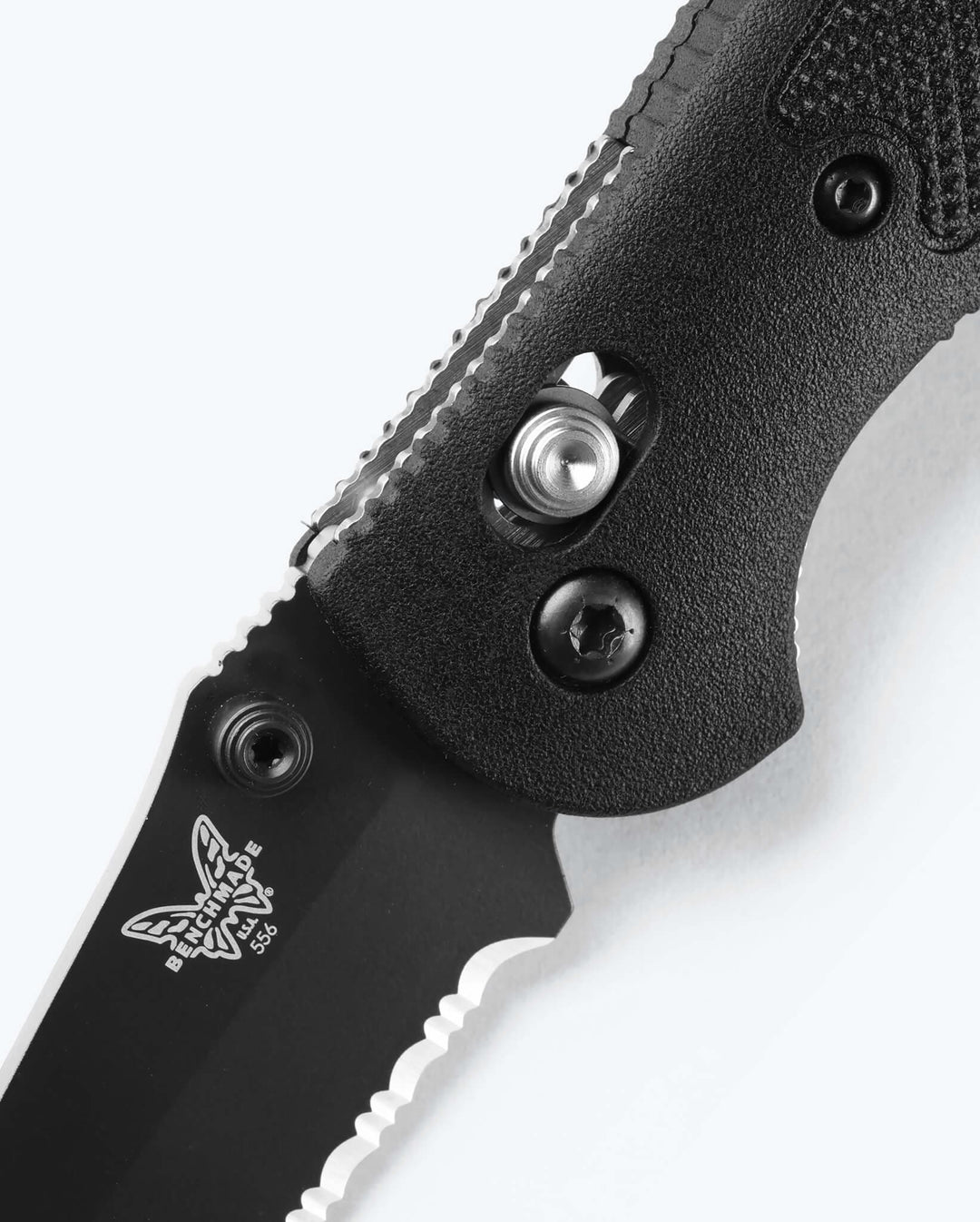 Benchmade 556SBK-S30V Mini Griptilian Drop-Point Folding Knife - Black Grivory