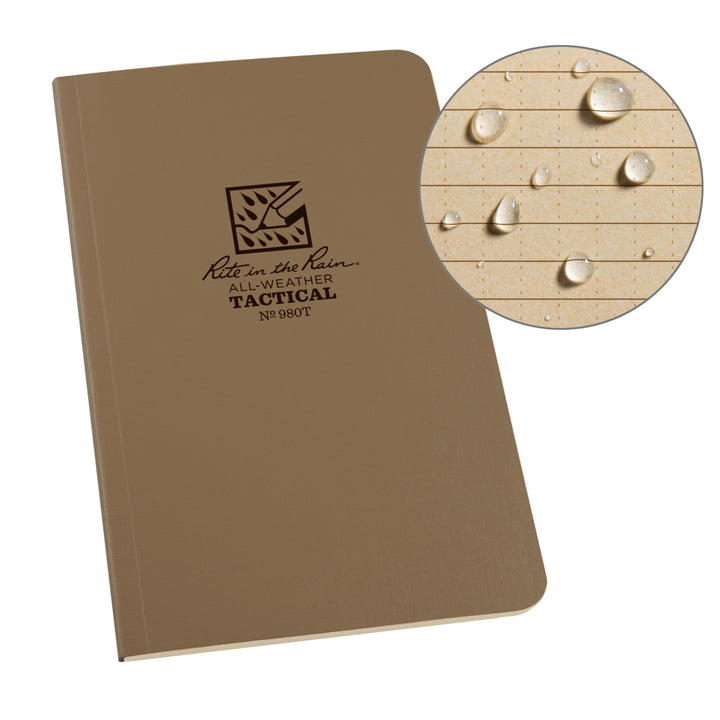 Supplies - EDC - Notebooks - Rite In The Rain 980T Field-Flex 4 5/8 X 7 1/4" Field Book - Tan