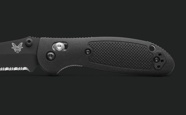 Benchmade 556SBK-S30V Mini Griptilian Drop-Point Folding Knife - Black Grivory