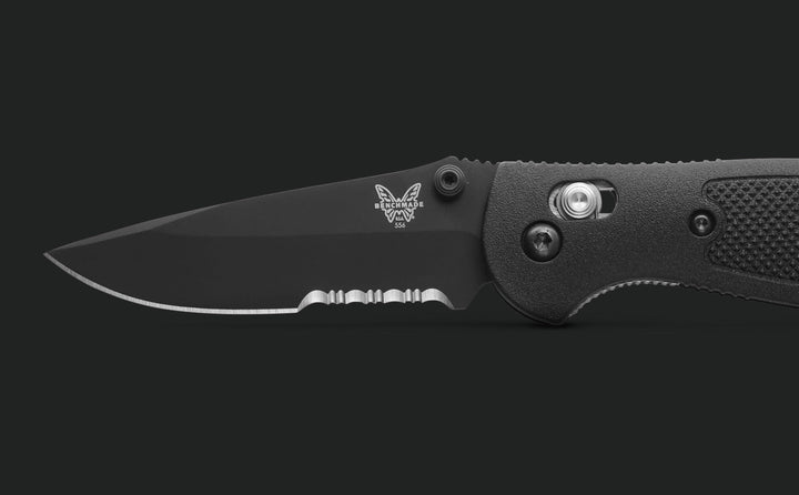 Benchmade 556SBK-S30V Mini Griptilian Drop-Point Folding Knife - Black Grivory