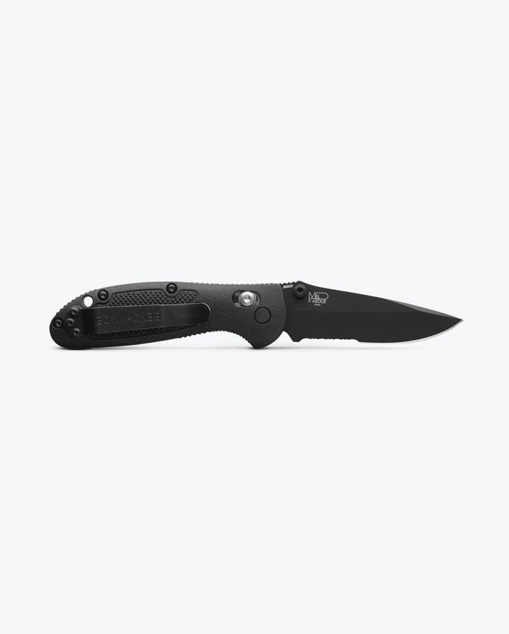 Benchmade 556SBK-S30V Mini Griptilian Drop-Point Folding Knife - Black Grivory