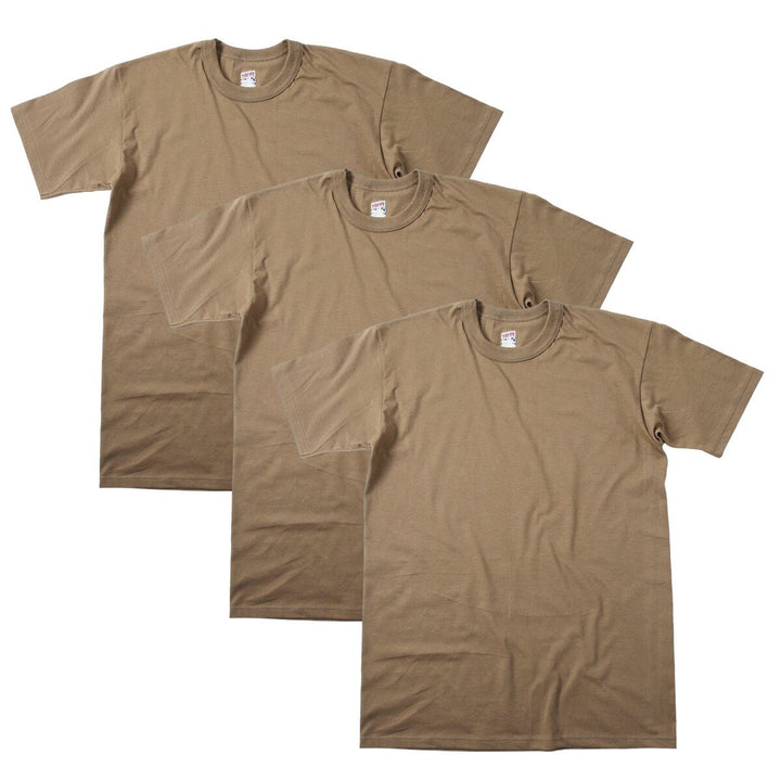 Apparel - Tops - Base Layer - Soffe Military US Navy 100% Cotton T-Shirt Undershirt 3-Pack - Coyote Brown
