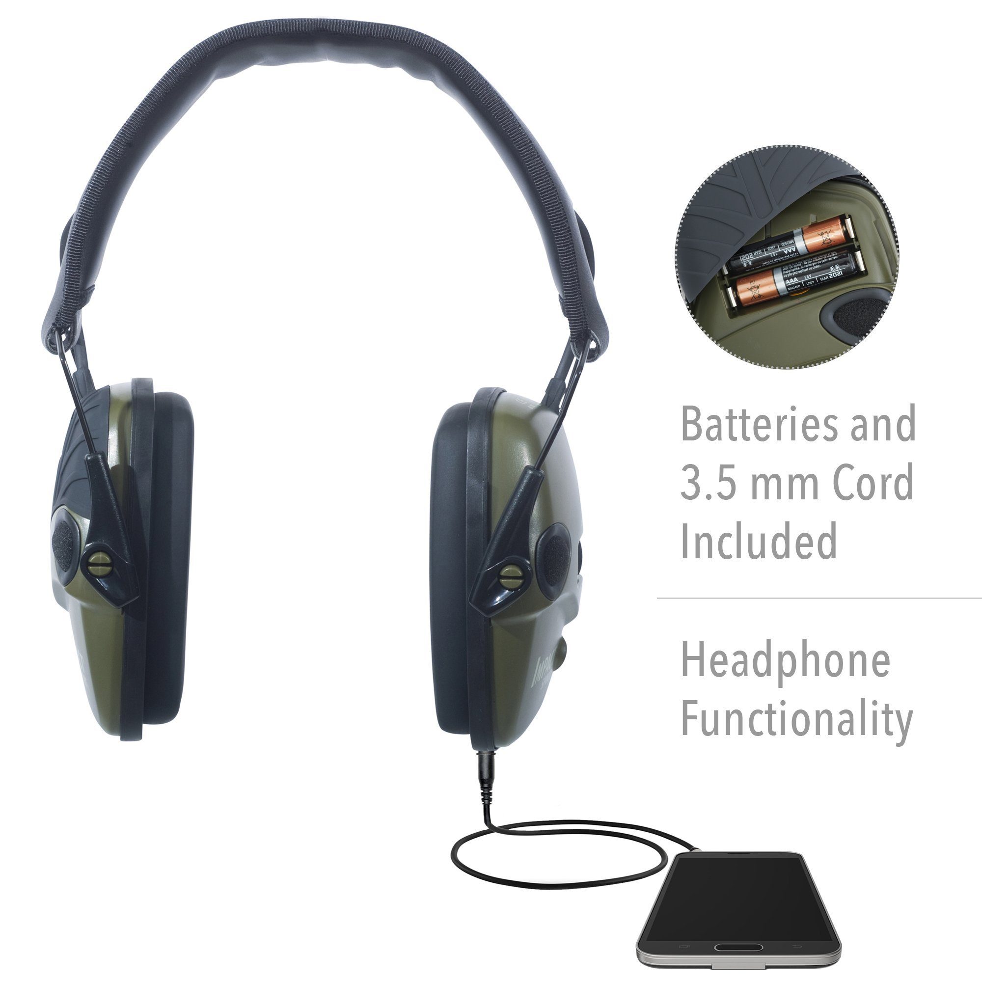 Howard Leight Impact Sport Electronic Earmuffs - Hunter Green