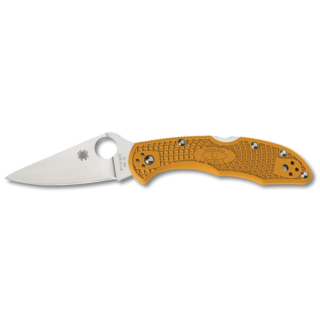 Spyderco Delica 4 Folding Knife - Plain Edge, Orange