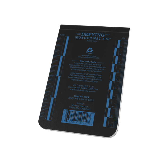 Supplies - EDC - Notebooks - Rite In The Rain 1023 Law Enforcement Field-Flex Bound 3.25x5" Memo Book - Black
