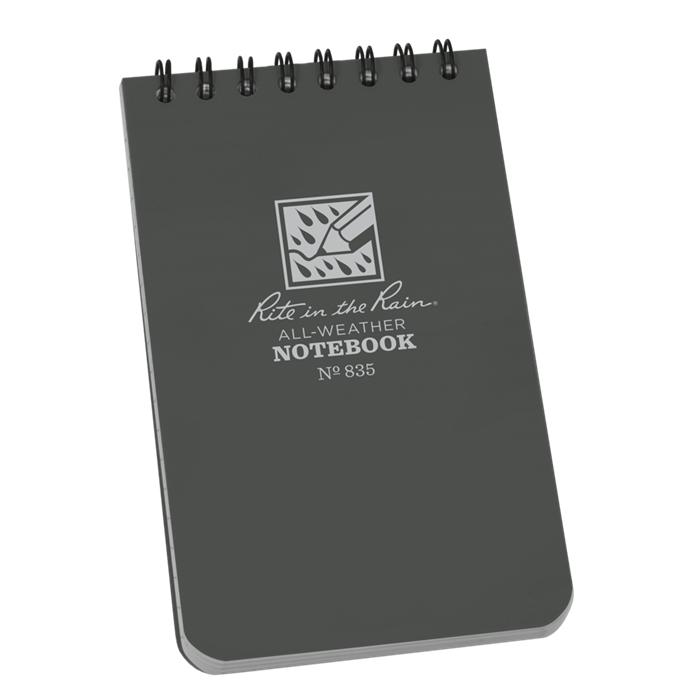 Supplies - EDC - Notebooks - Rite In The Rain 835 Top-Spiral 3x5" Notebook - Grey