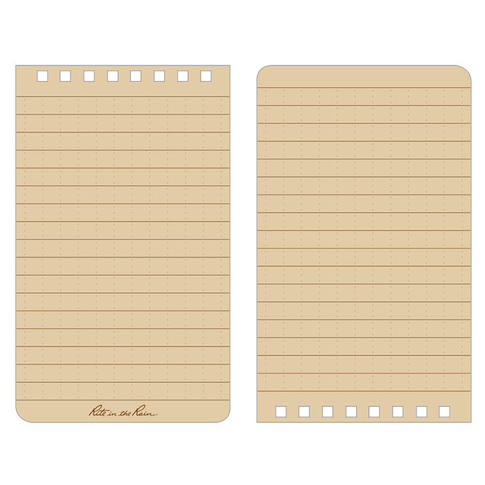 Supplies - EDC - Notebooks - Rite In The Rain 935T Top-Spiral 3x5" Notebook - Tan