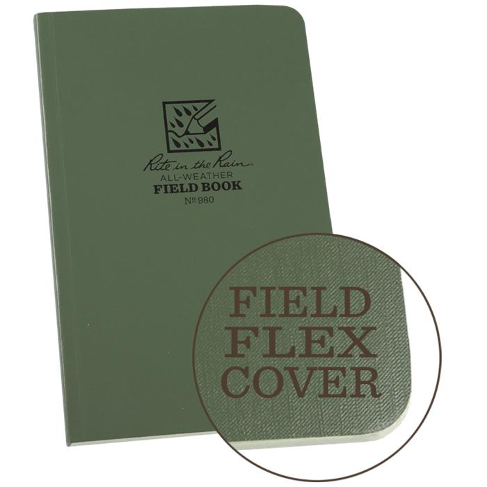 Supplies - EDC - Notebooks - Rite In The Rain 980 Field-Flex 4 5/8 X 7 1/4" Field Book - Green