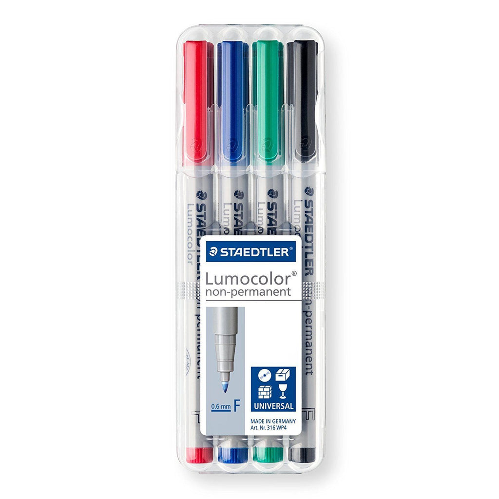 Staedtler Non-Permanent Fine Point Map Markers, Assorted Colors (4 Count)