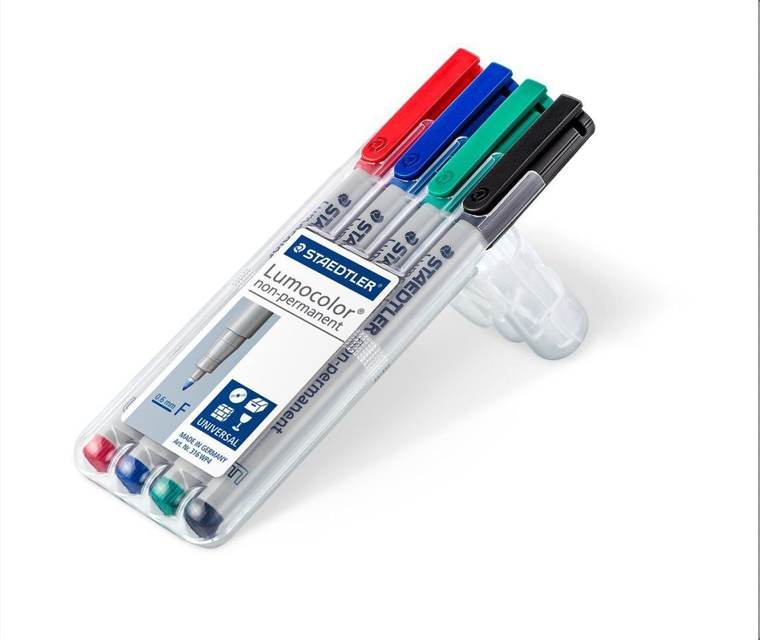 Staedtler Non-Permanent Fine Point Map Markers, Assorted Colors (4