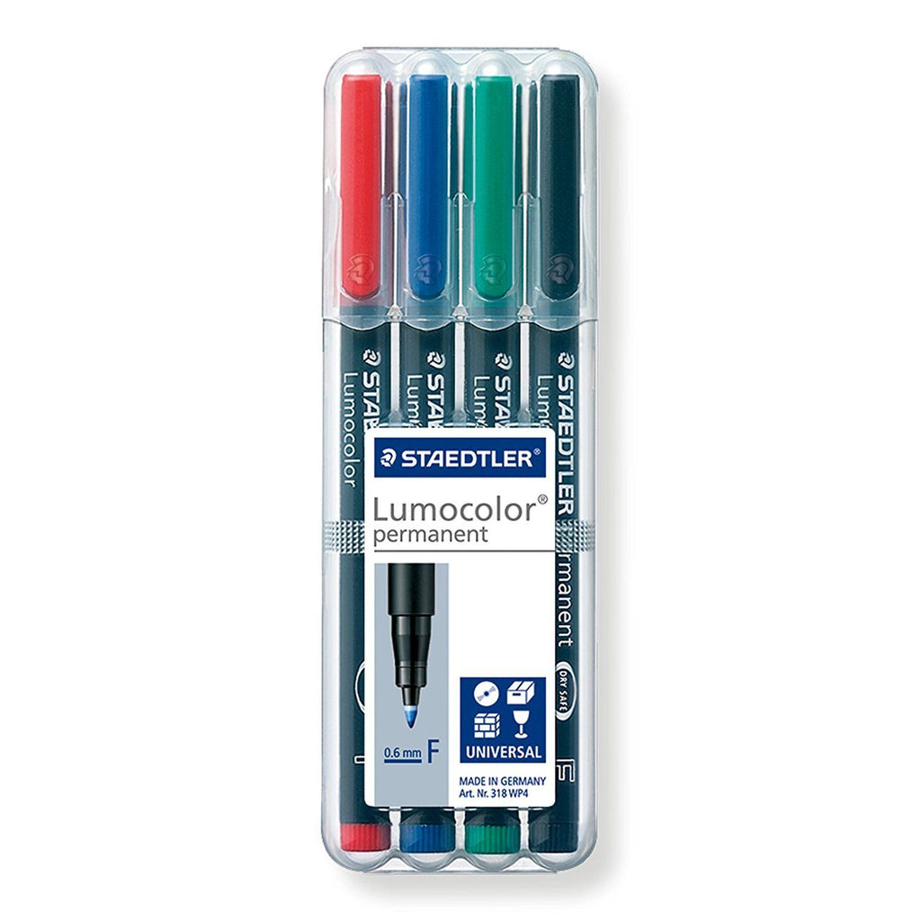 Staedtler Permanent Fine Point Map Markers, Assorted Colors (4 Count)