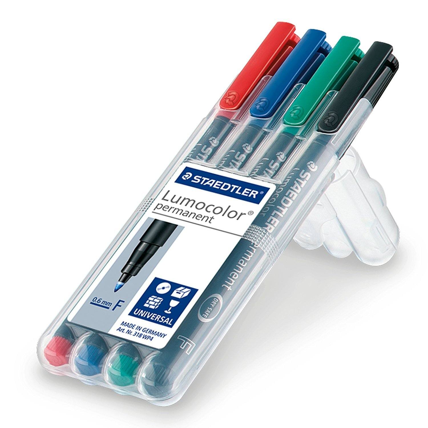Staedtler Permanent Fine Point Map Markers, Assorted Colors (4 Count ...