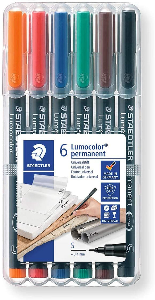 Staedtler Permanent Superfine Point Map Markers, Assorted Colors (6 Count)
