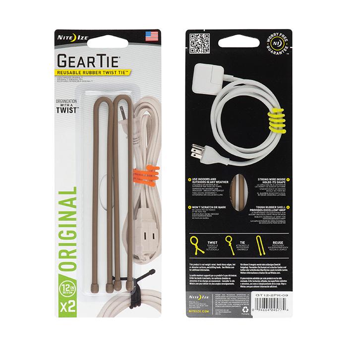 Supplies - EDC - Tools - Nite Ize Gear Tie Reusable 12" Twist Tie - 2 Pack