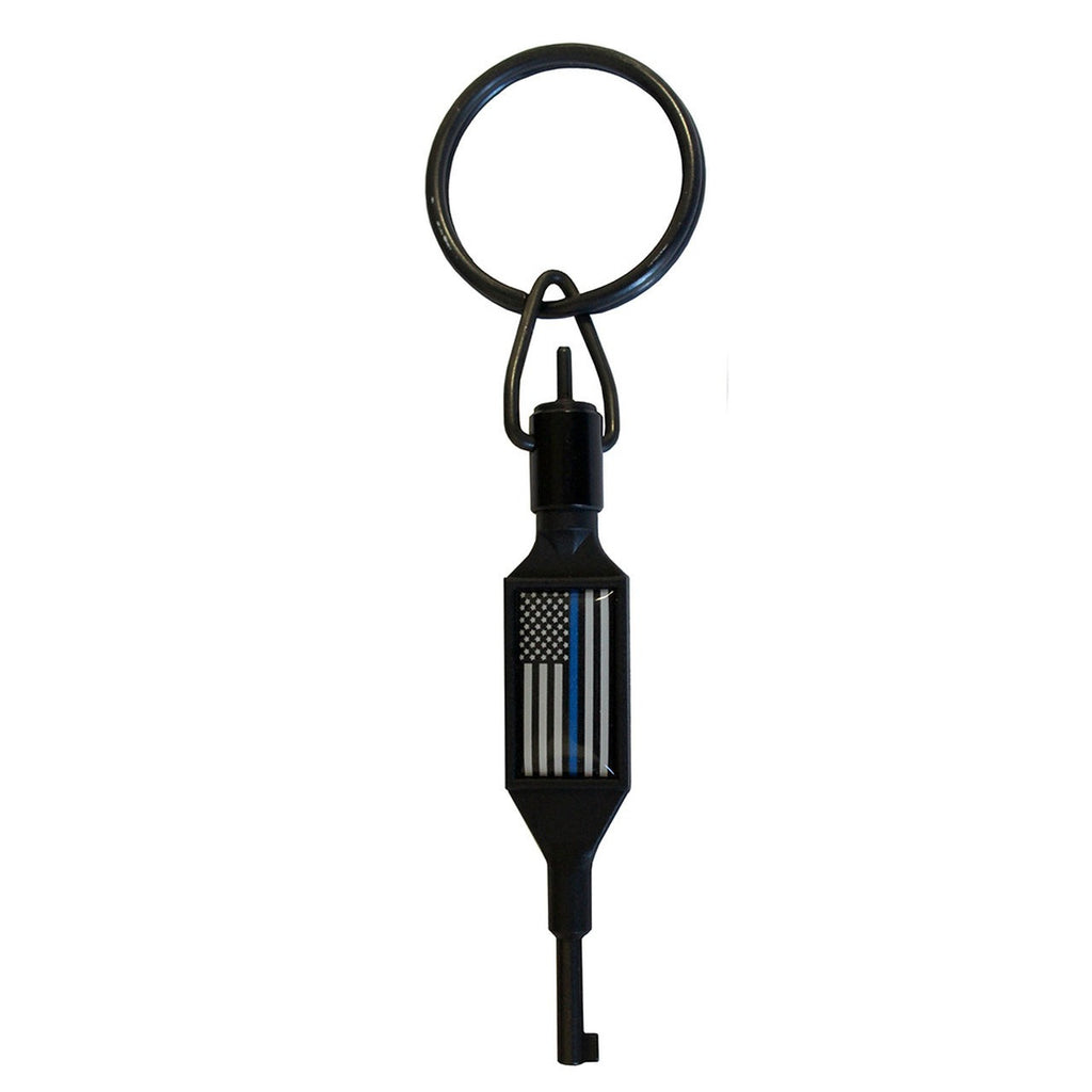 Zak Tool ZAK-100-BL Swivel Handcuff Key w/ Thin Blue Line US Flag Medallion