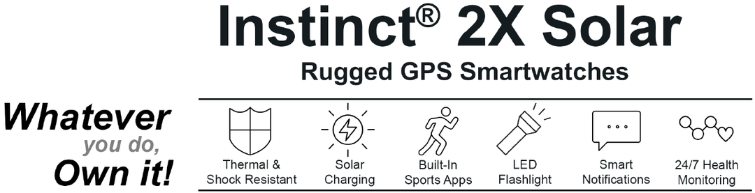 Garmin Instinct 2X Solar GPS Smartwatch Tactical Edition - black