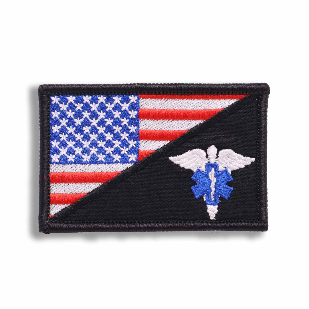 Supplies - Identification - Morale Patches - Offbase EMT Medic Star Of Life USA Flag Patch