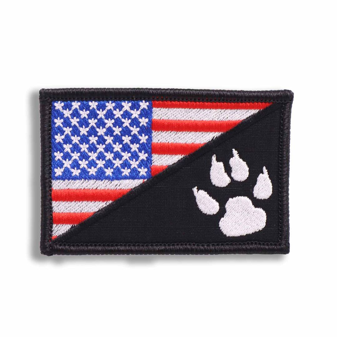 Supplies - Identification - Morale Patches - Offbase K9 Tracker Paw USA Flag Patch