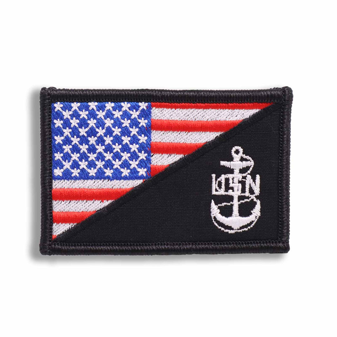 Supplies - Identification - Morale Patches - Offbase USN Navy CPO Chief Anchor USA Flag Patch