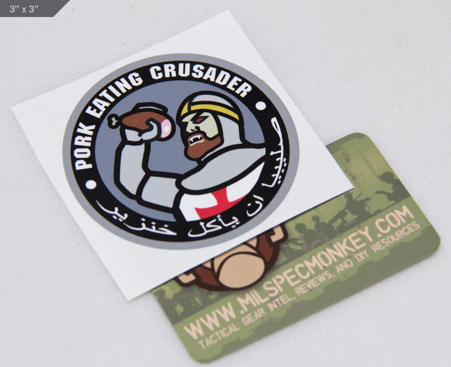 Supplies - Identification - Stickers - Mil-Spec Monkey Pork Eating Crusader Decal Sticker