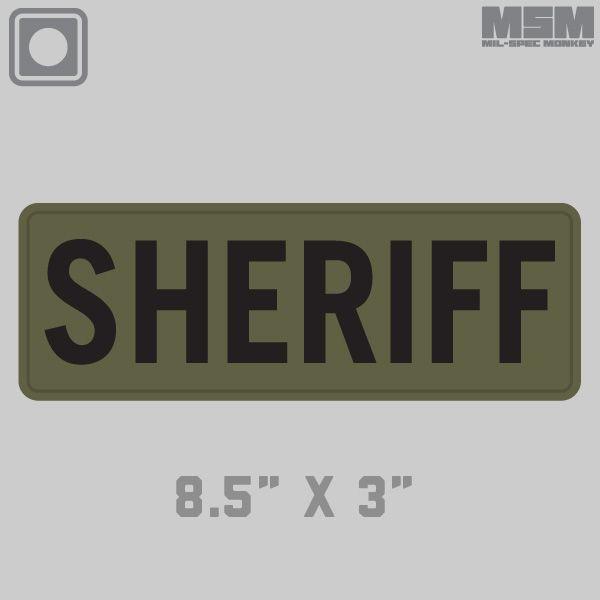 Supplies - Identification - Uniform Patches - Mil-Spec Monkey SHERIFF Placard 8.5x3" PVC Plate Carrier Patch