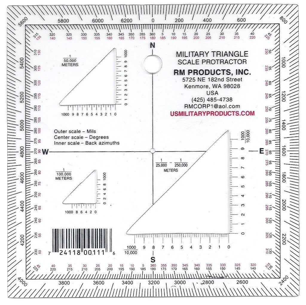 USGI RM Products Military Coordinate Scale & Protractor