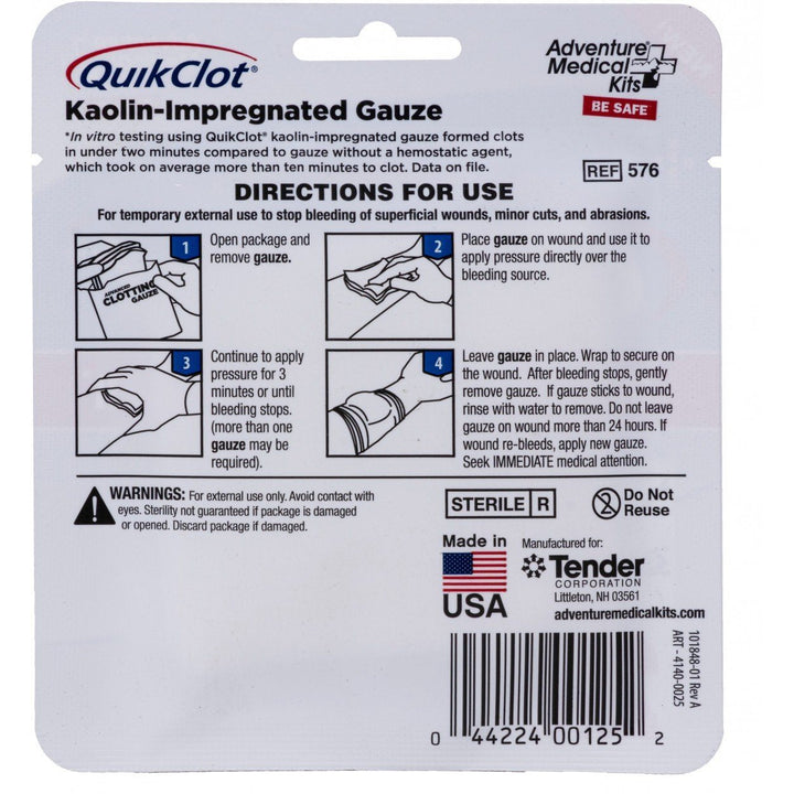 Supplies - Medical - Bandages - Adventure Medical QuikClot Gauze 3" X 2'