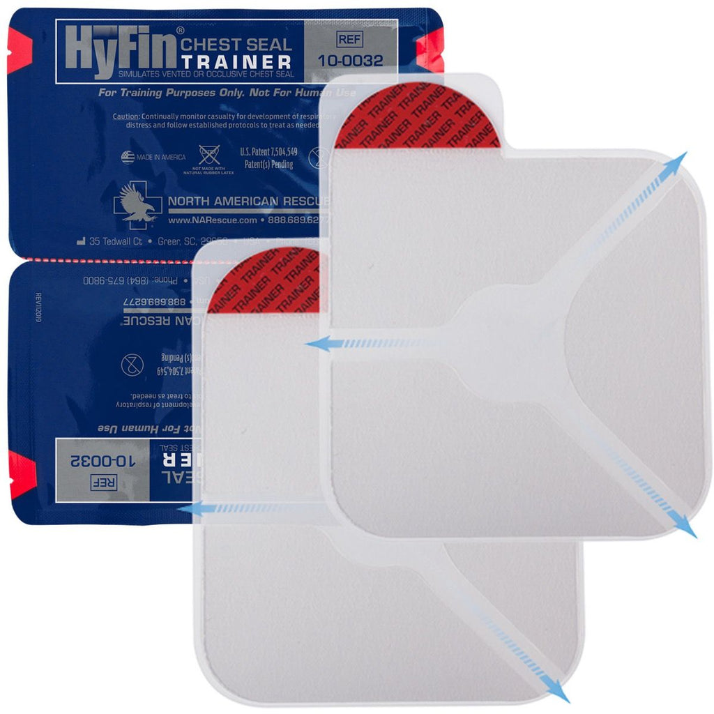 North American Rescue HyFin Vent Chest Seal Twin Pack - TRAINER