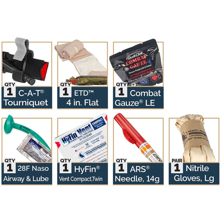 Supplies - Medical - First Aid Kits - North American Rescue M-FAK Mini First Aid Kit - Advanced